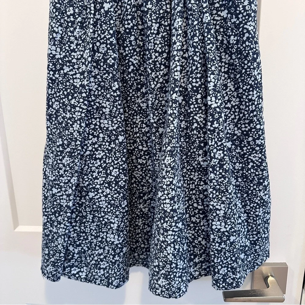 Abercrombie & Fitch Puff Strap Babydoll Mini Dress In Blue Floral Size Medium - Picture 3 of 11